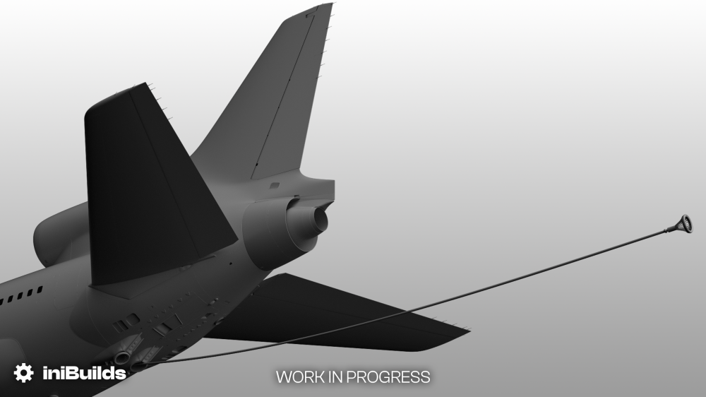 Tail view of Inibuilds Lockheed Tristar Tanker variant