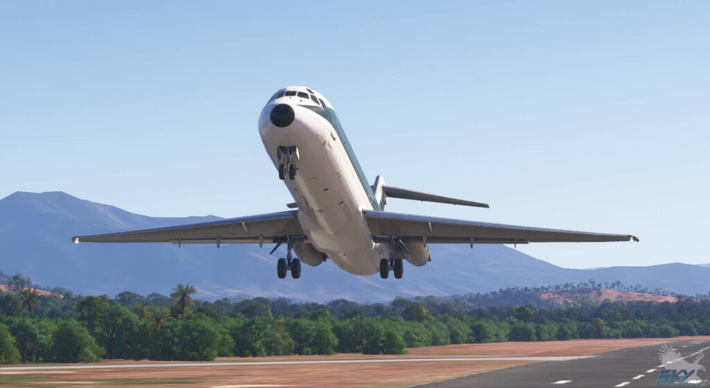 Skysim DC-9 taking off