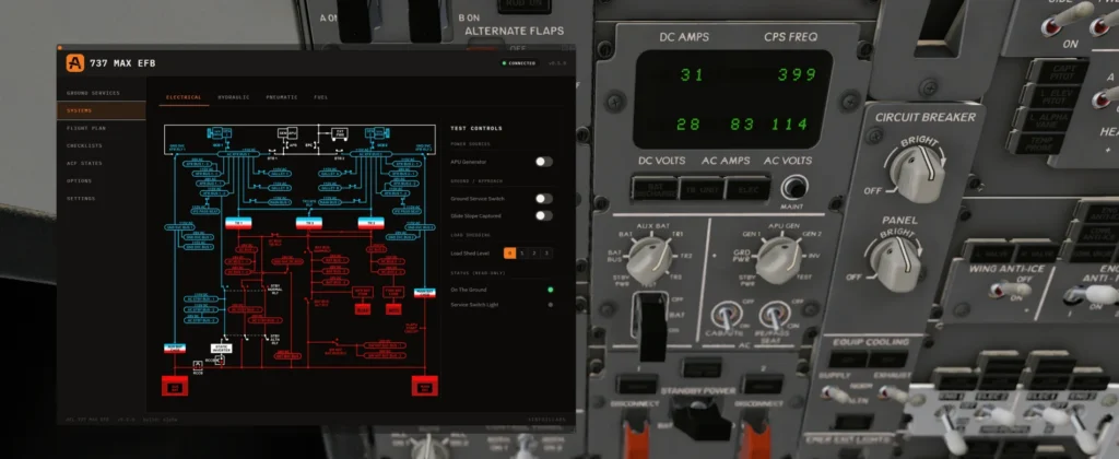 AirFoilLabs Boeing 737 MAX X-Plane 12 Electrical systems