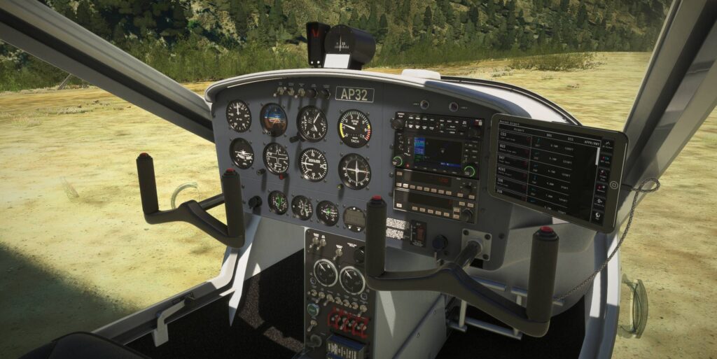 GotFriends Aeroprakt A-32 Vixxen cockpit panel in daylight.