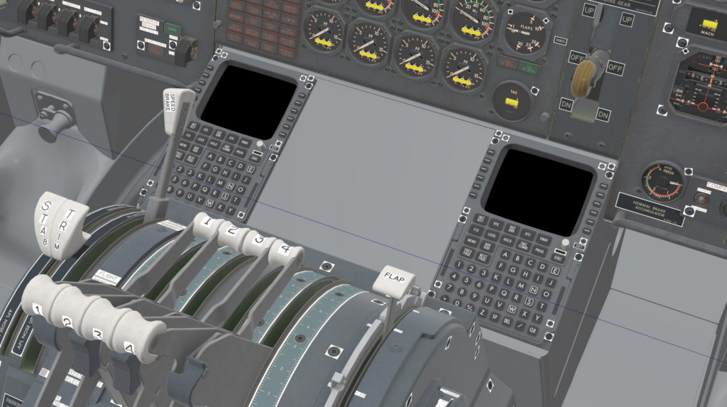 PMDG Boeing 747-100 classic cockpit and throttle quadrant in development for Microsoft Flight Simulator 2024