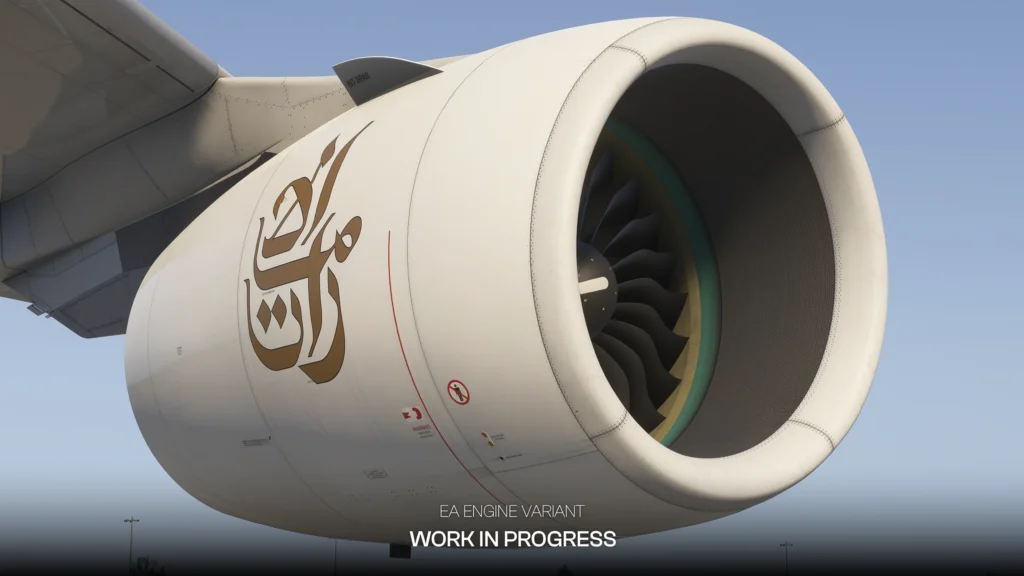 iniBuilds A380 Airliner Engine Alliance GP7200 engine variant