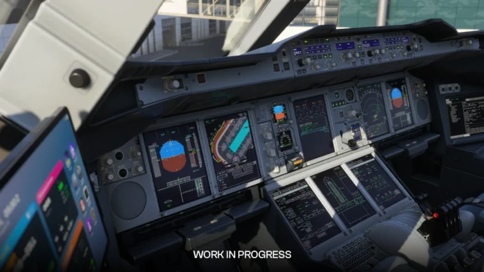 iniBuilds A380 Airliner cockpit and avionics in development for Microsoft Flight Simulator 2024