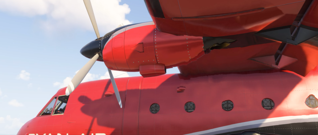 Project MAX CASA C212-200 engine nacelle and wing detail in Microsoft Flight Simulator