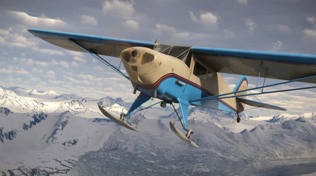 GotFriends Taylorcraft BC-12D in flight.