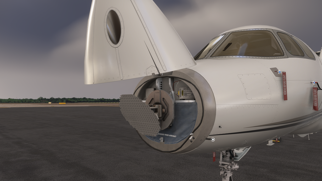 image of the flightfx hawker with nose lifted and radar visible
