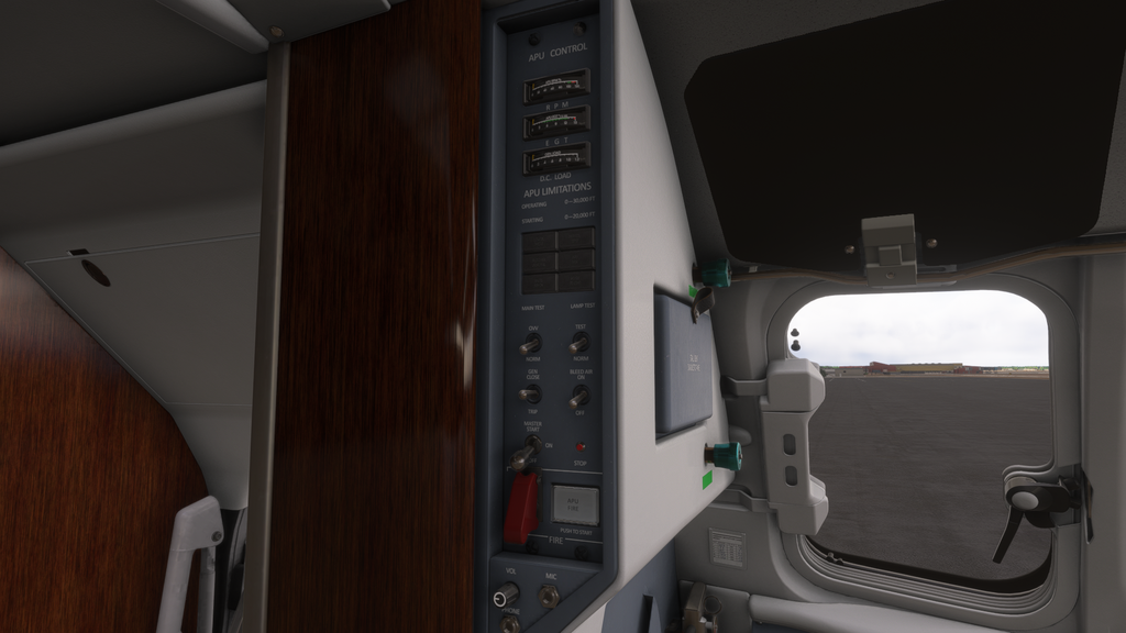 Image showing the flightfx hawker's apu panel