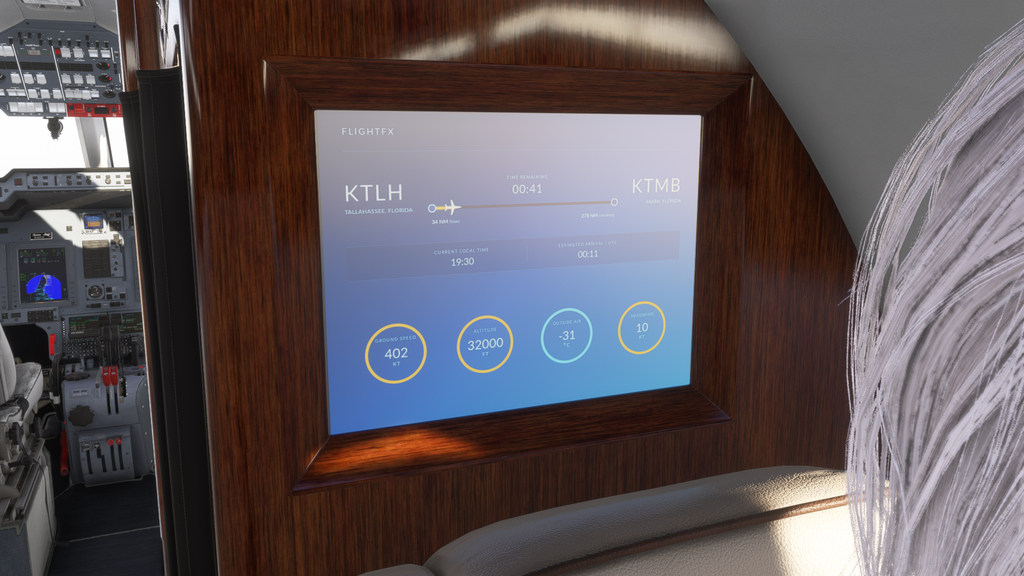 Image showing the flightfx hawker's passenger information screen