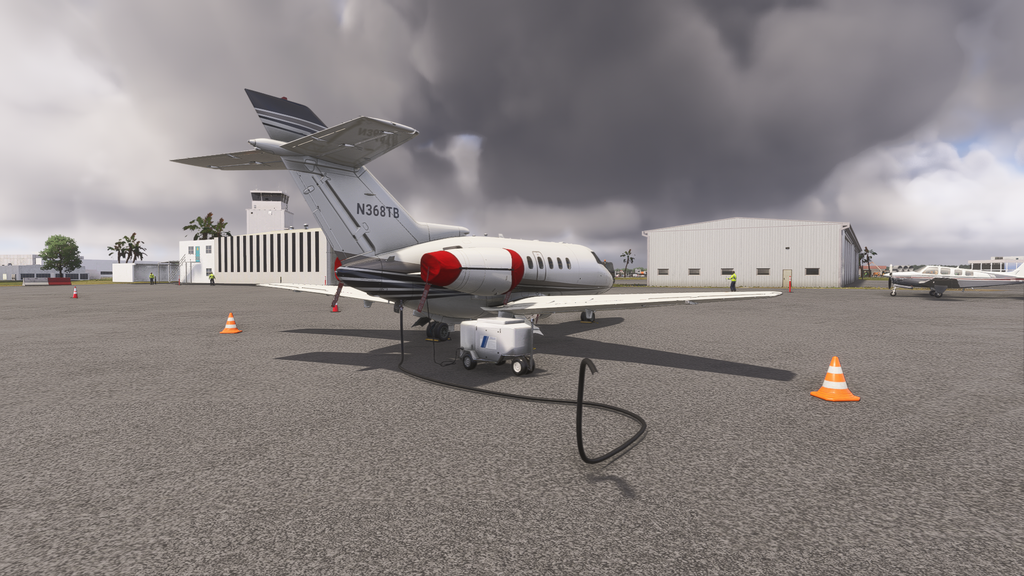 Image showing the flightfx hawker with the fuel hose and gpu connected