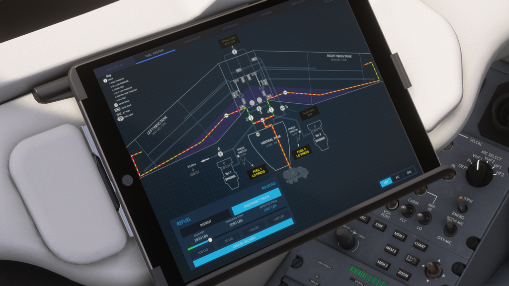 Image showing the flightfx hawker's fuel system schematic