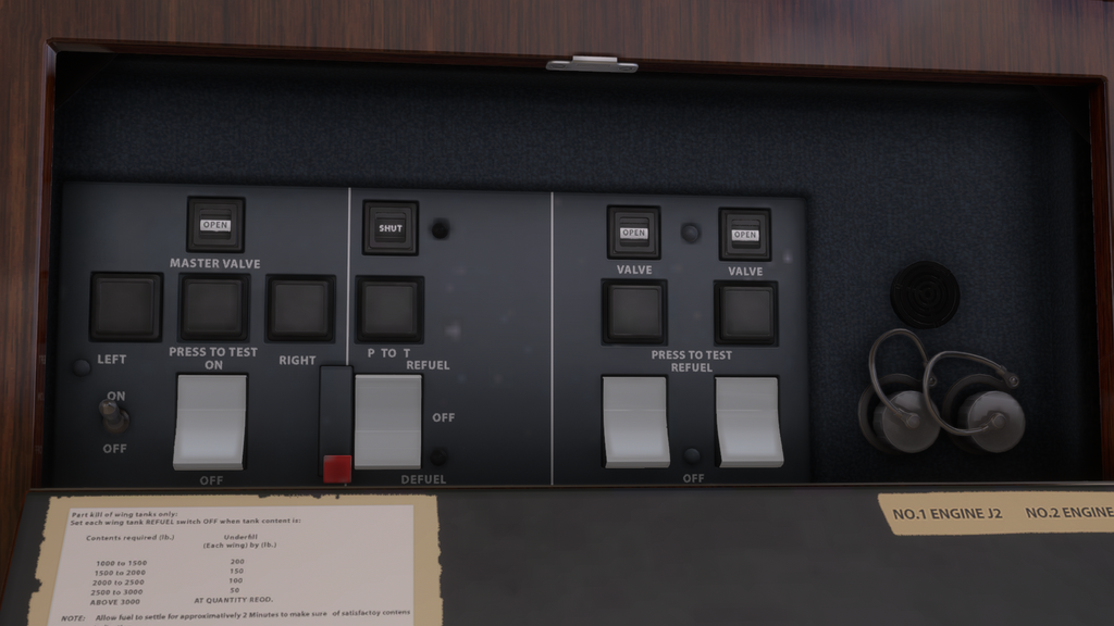 Image showing the flightfx hawker's fuel panel