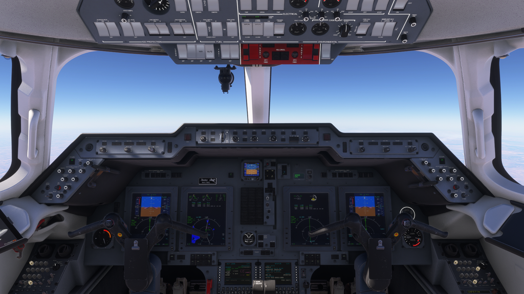 Image showing the flightfx hawker's cockpit in flight