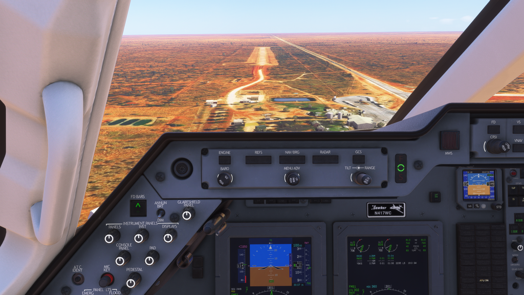 Image showing the flightfx hawker on short final to the barkly wayside airstrip