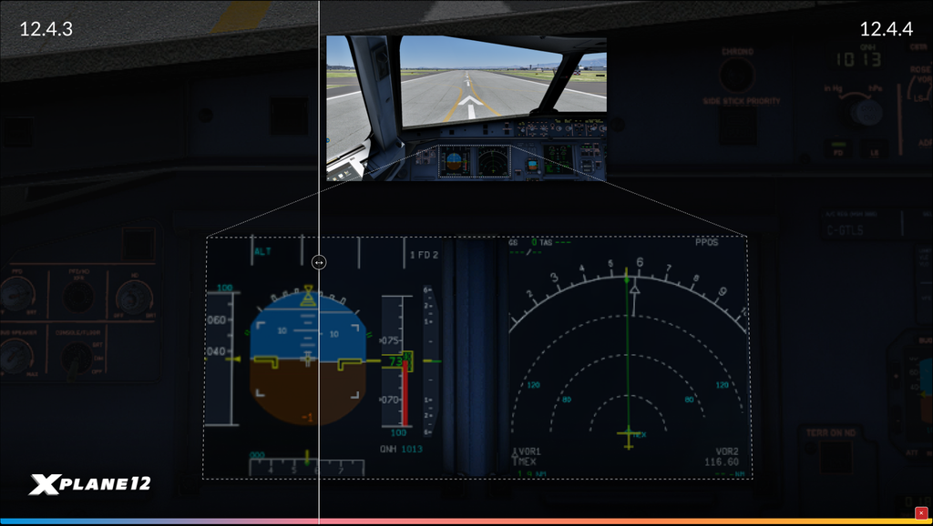 Sharper screens on X-plane 12.4.4