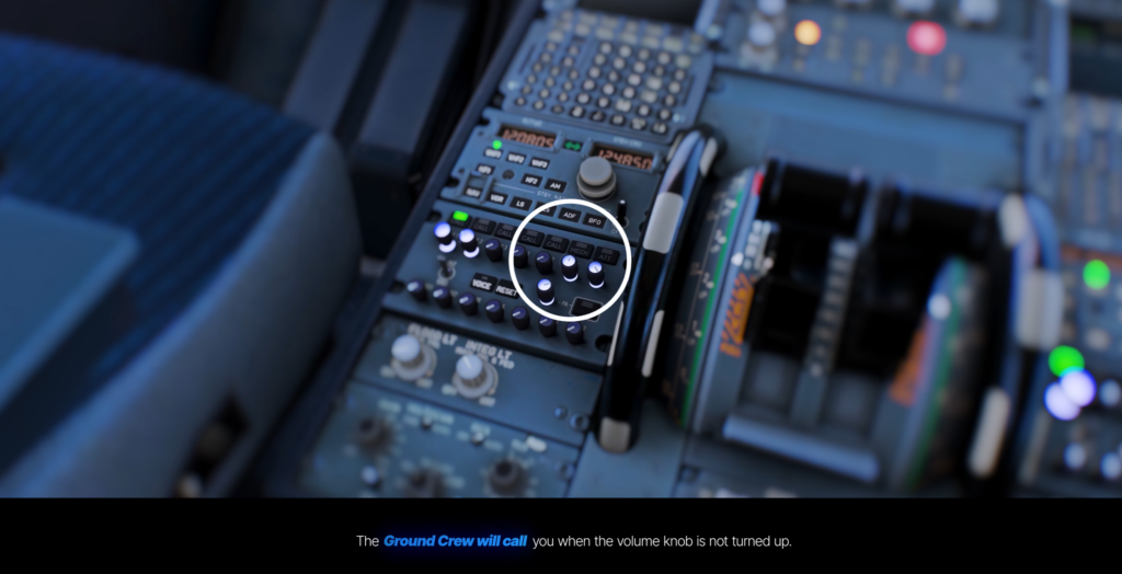 Aircraft intercom control used to adjust Cockpit2Ground crew volume in Microsoft Flight Simulator 2024