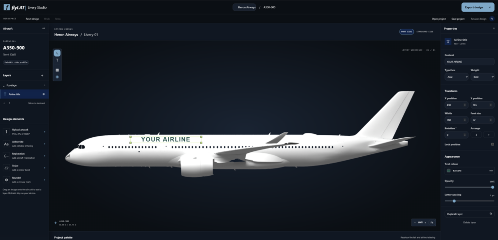flyLAT livery studio aircraft livery editor